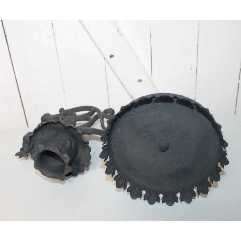 Vintage Victorian Cast Iron Ornate Hanging Candle/Plant Holder Wall Mount Black